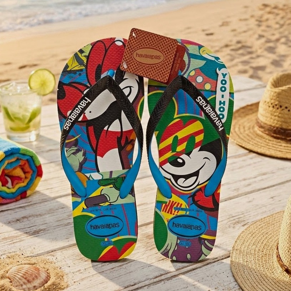 Havaianas Women's Disney Mickey Minnie Multicolor Rubber Flip Flop Sandals 9.5